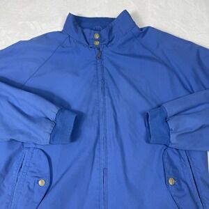 Vintage THE FOX COLLECTION Bomber Harrington Jacket Mens Large Blue Plaid Lining